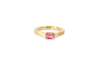 Pink Sapphire & Diamond Trilogy Ring | Libby Rak Jewellery