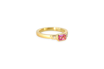 Pink Sapphire & Diamond Trilogy Ring | Libby Rak Jewellery
