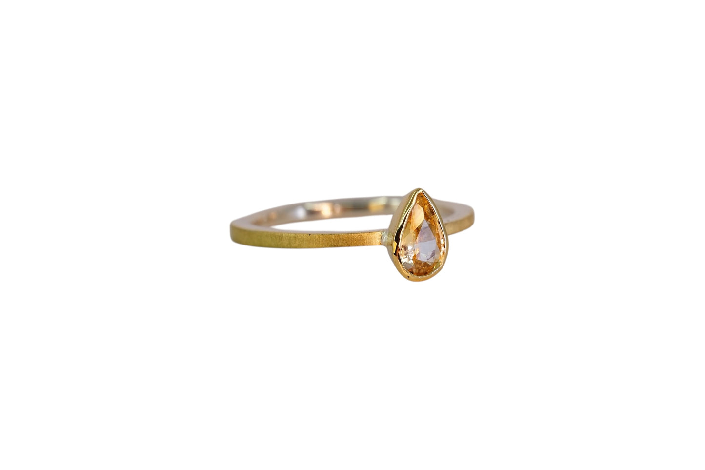 Pear Cut Yellow Sapphire Ring