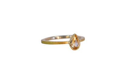 Pear Cut Yellow Sapphire Ring