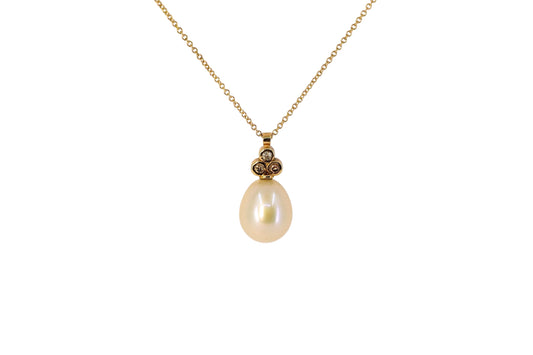 Pearl and Champagne Diamond Pendant