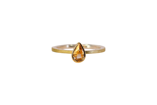 Pear Cut Yellow Sapphire Ring