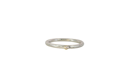 Little Diamond Stacking Ring with Rough Finish