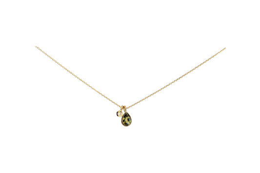 Green Sapphire 9ct Gold Charm Pendant