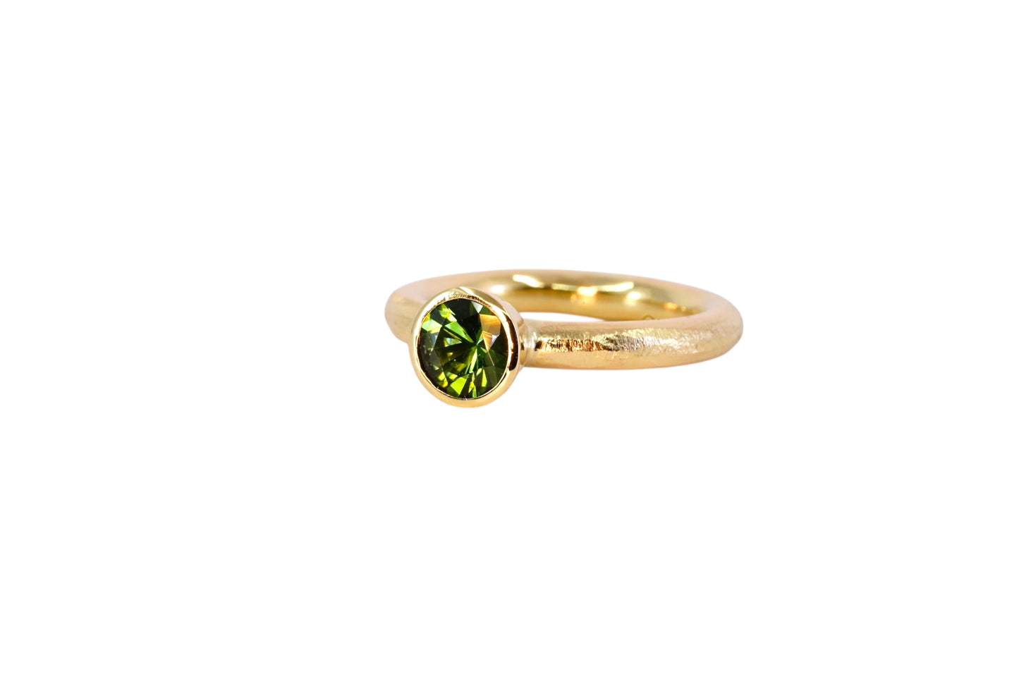 Green Tourmaline Halo Band Ring