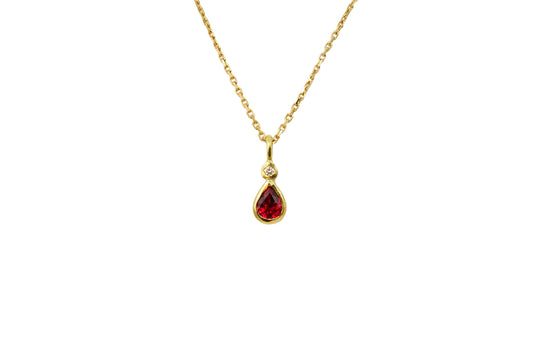 Ruby and Diamond Pendant Necklace