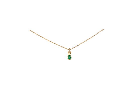 Bright Emerald with Diamond Bail Pendant