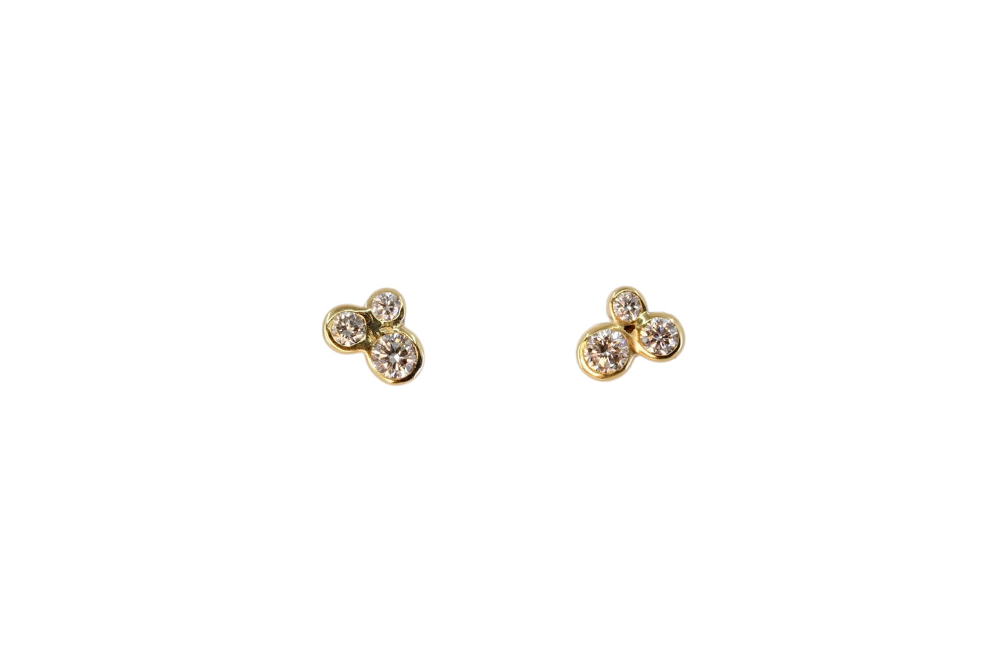 Gold Diamond Cluster Studs