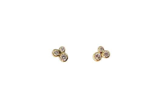 Gold Diamond Cluster Studs