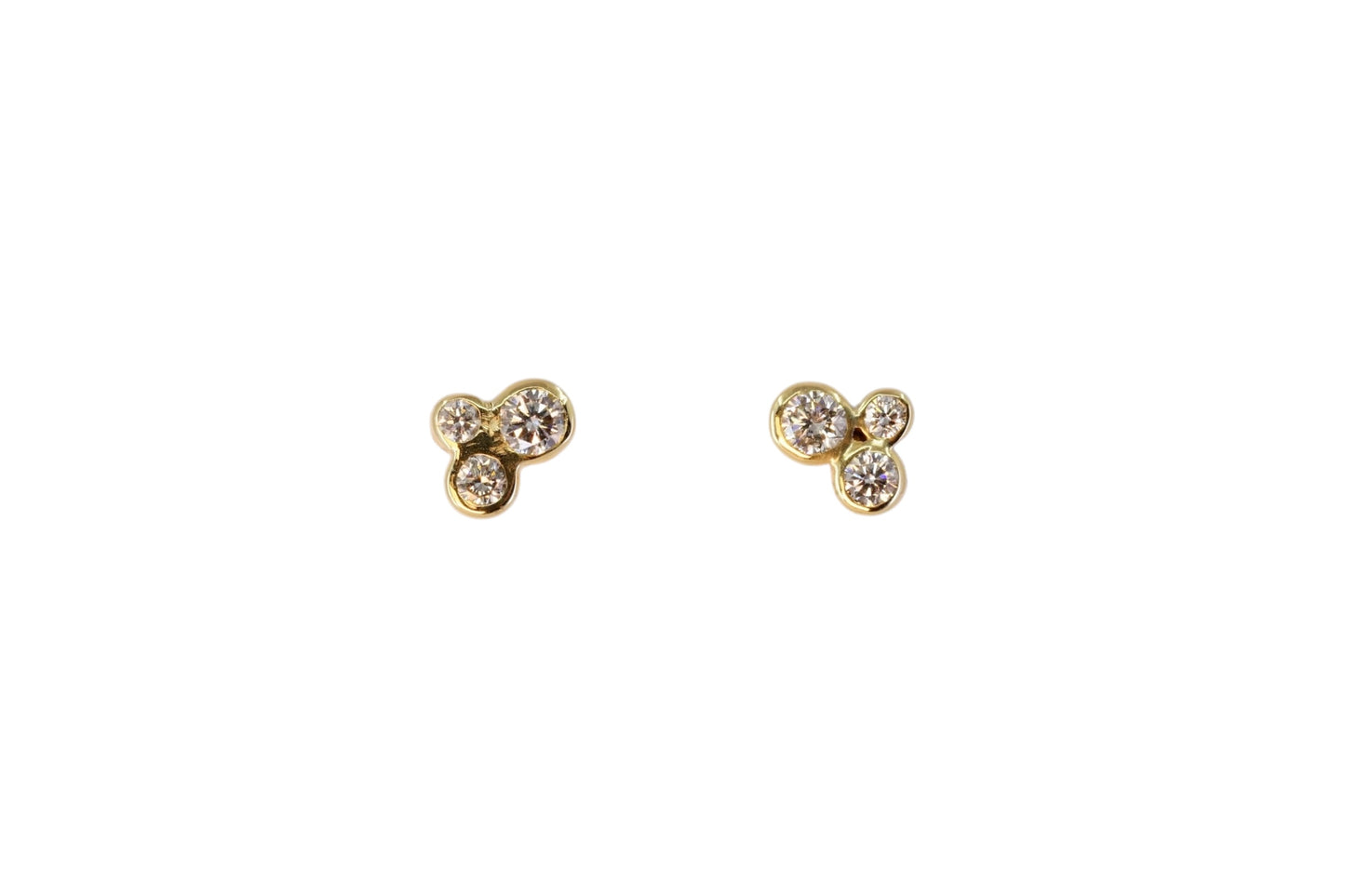 Gold Diamond Cluster Studs