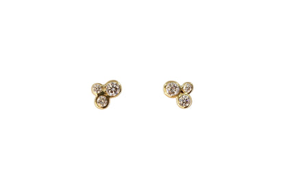 Gold Diamond Cluster Studs