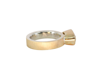 Oval Yellow Beryl Gold Lined Ring
