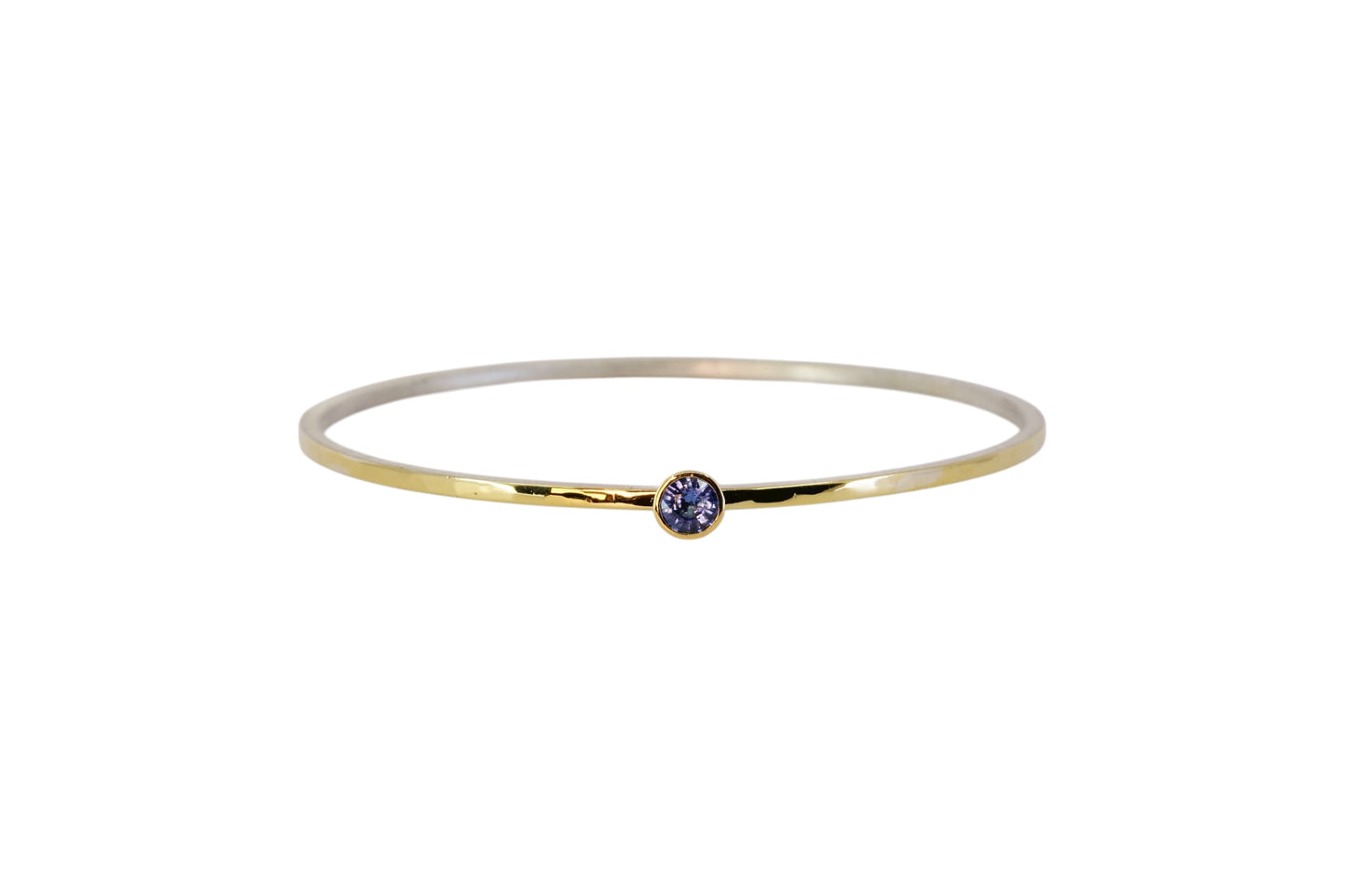 Cornflower Blue Sapphire  Gold Overlay Bangle