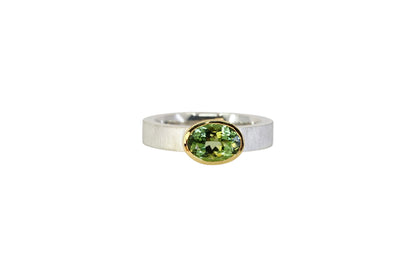 Oval Green Tourmaline Ring