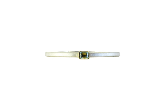 Emerald Cut Aquamarine Bangle