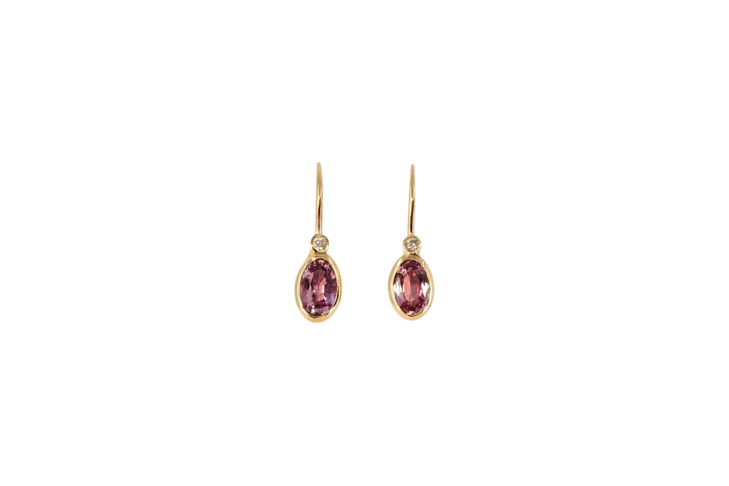 Light Pink Sapphire and Diamond Drop Earrings