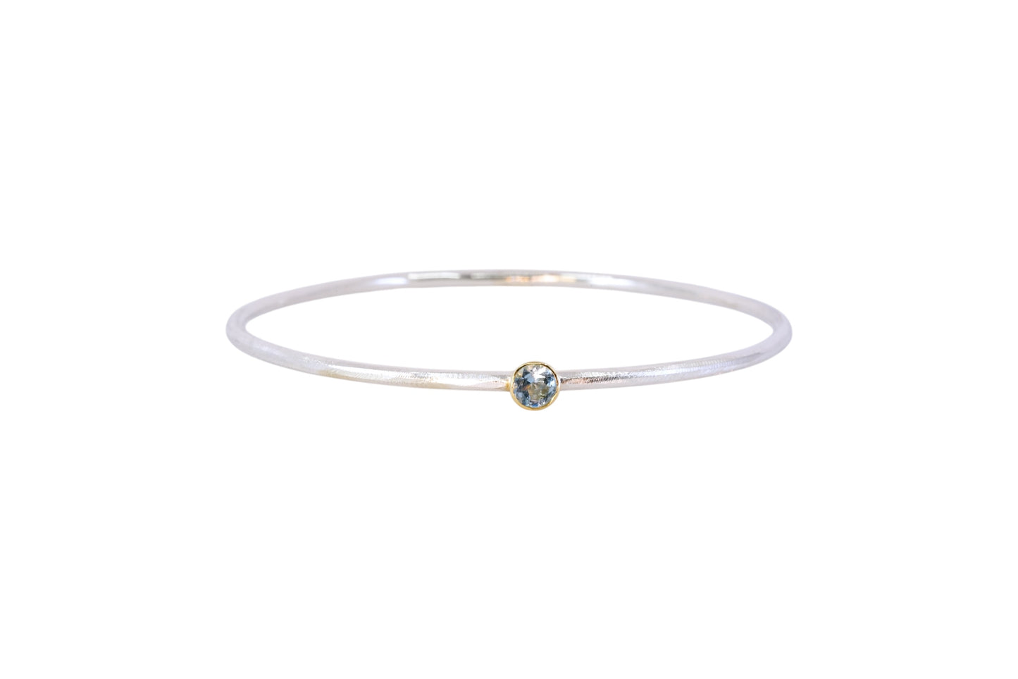 Aquamarine Filed Finish Bangle