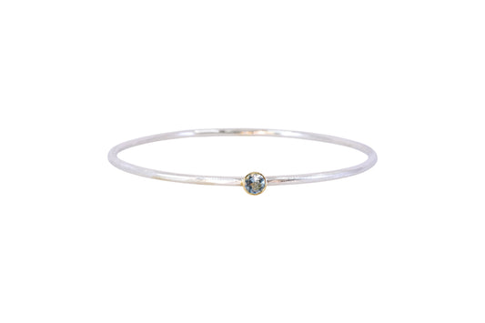 Aquamarine Filed Finish Bangle