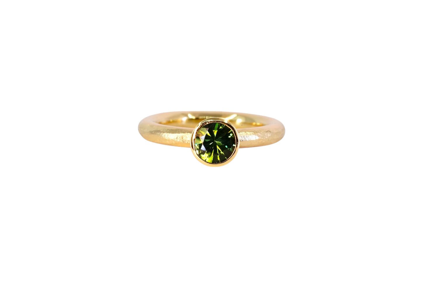 Green Tourmaline Halo Band Ring