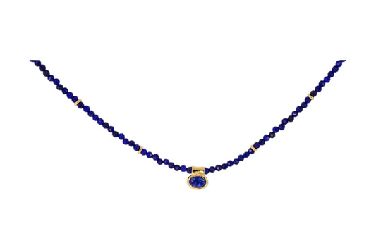 Blue Sapphire and Lapis Lazuli Beaded Necklace