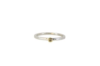 Champage Diamond Stacking Ring with Rough Finish