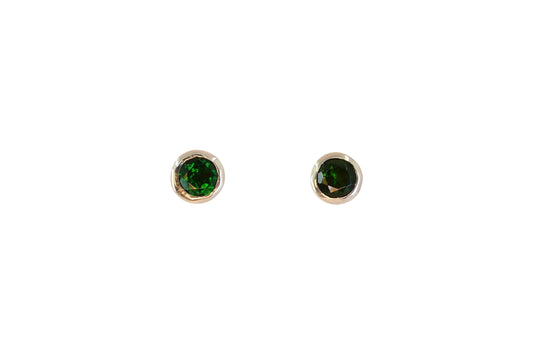 Chrome Tourmaline Silver Studs