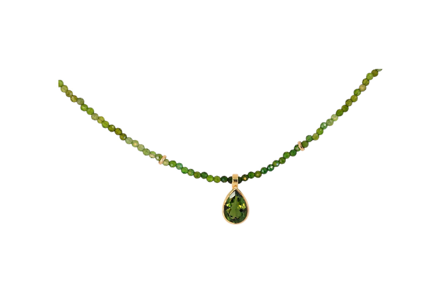 Green Tourmaline Beaded Necklace