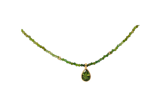 Green Tourmaline Beaded Necklace