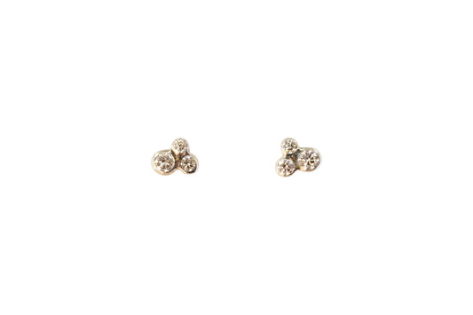 Silver Diamond Cluster Studs
