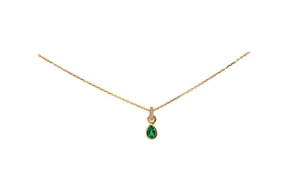 Bright Emerald with Diamond Bail Pendant