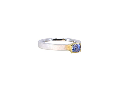 Radiant Cut Pale Blue Sapphire Ring